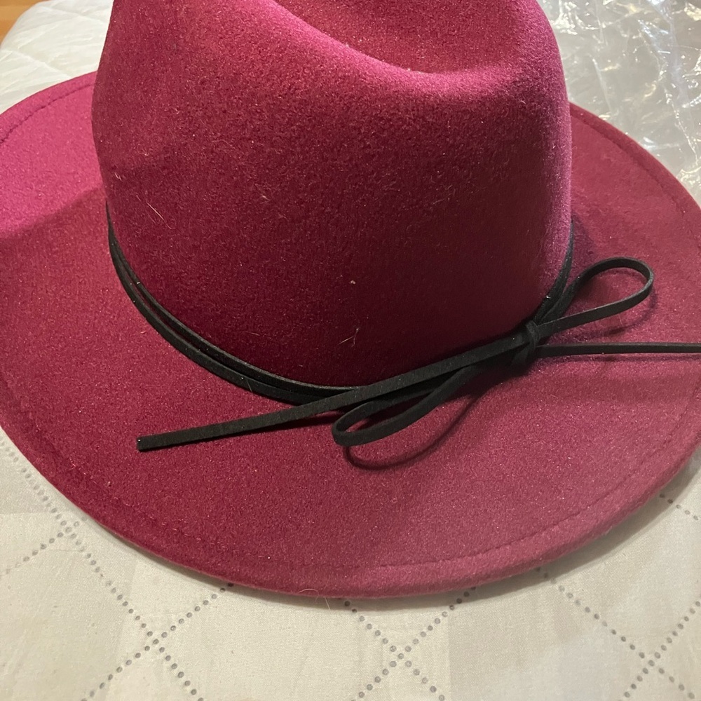 Stylish Burgundy Fedora Hat